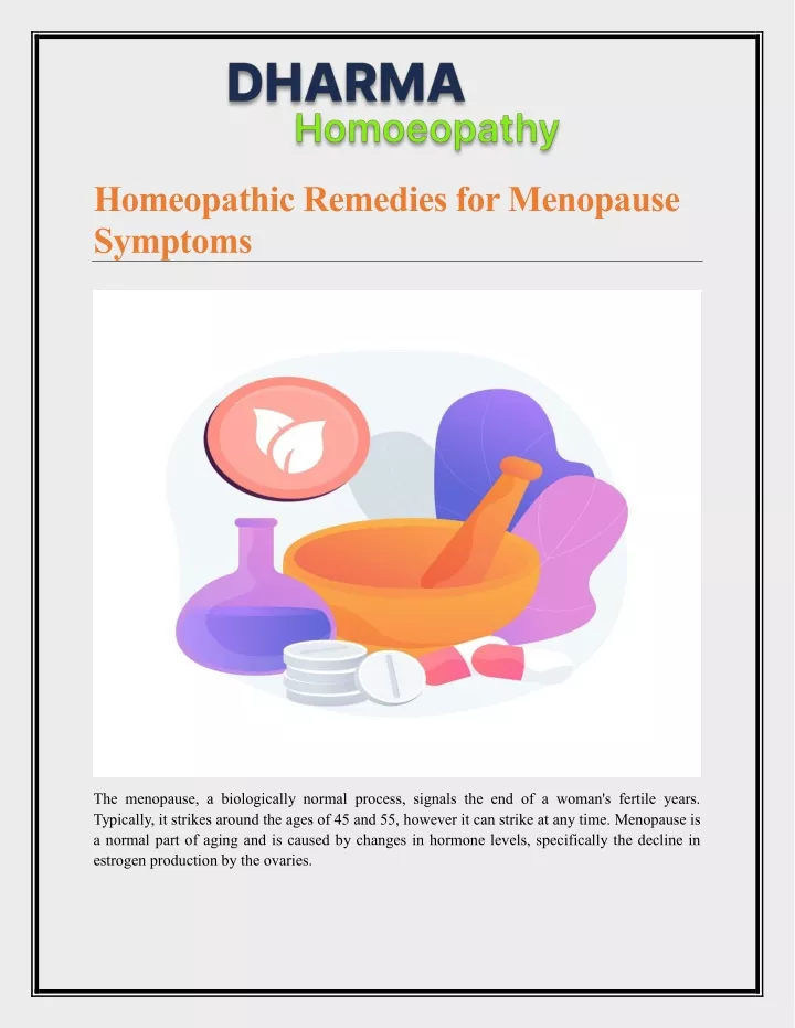 homeopathic remedies for menopause symptoms