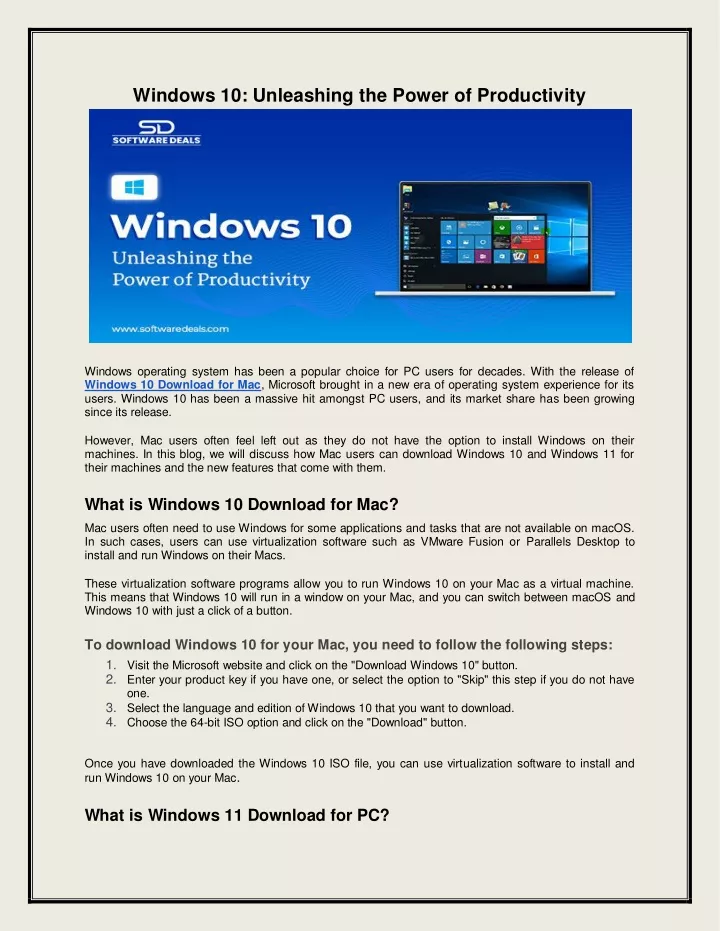 windows 10 unleashing the power of productivity