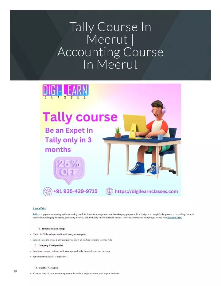 tally course in meerut accounting course in meerut