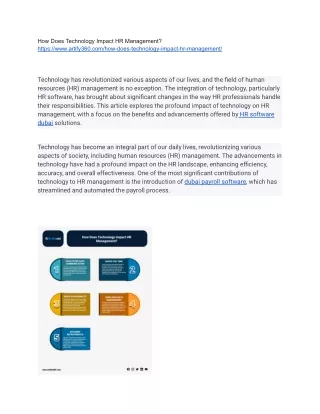 how does technology impact hr management https