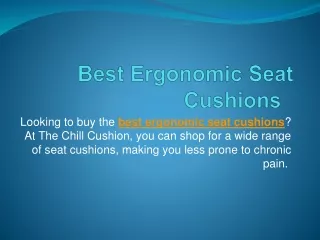 Best Ergonomic Seat Cushions