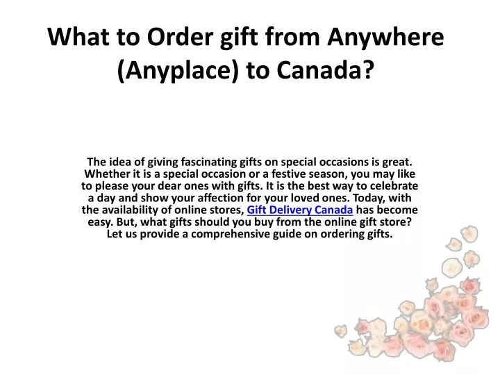 what to order gift from anywhere anyplace
