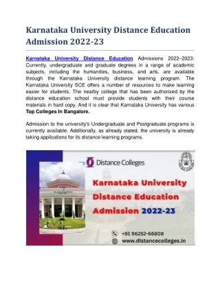 Karnataka University Distance Education