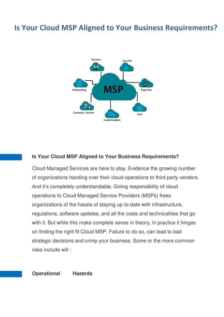 is your cloud msp aligned to your business