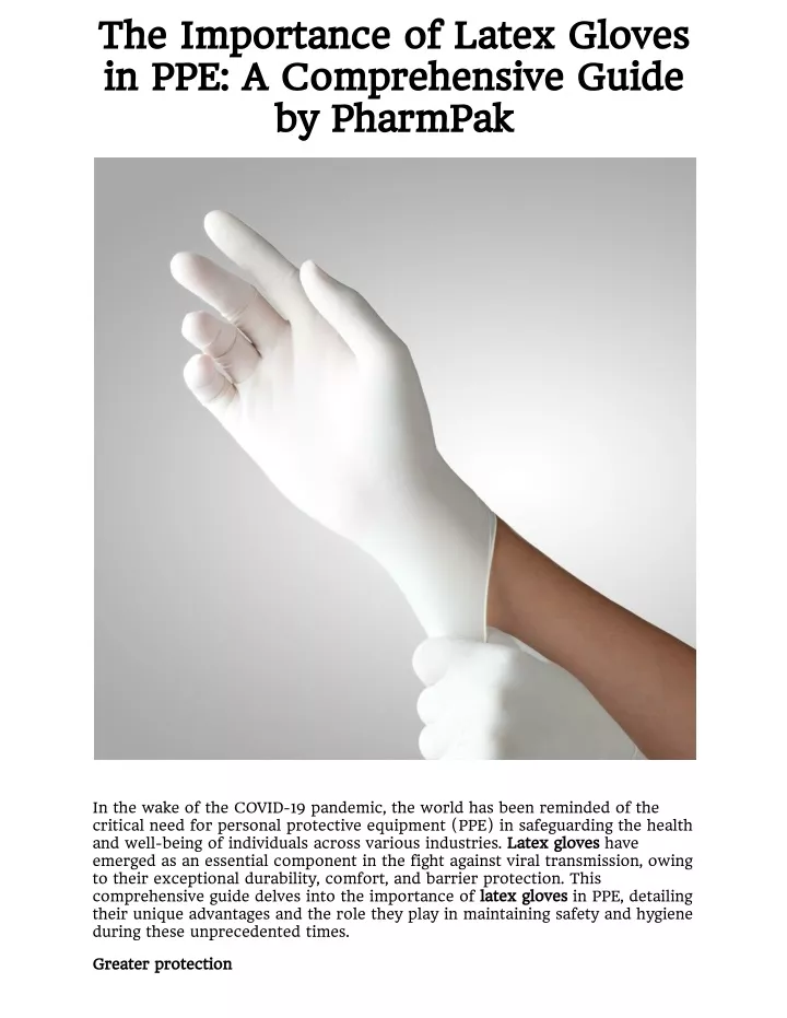 the importance of latex gloves