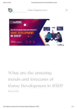 Top trends and forecasts of Game Development in 2023