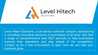 Best Local SEO Services - Level Hitech Solutions