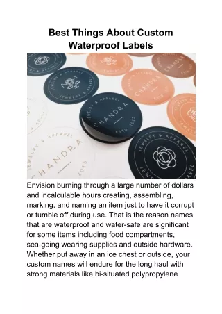 best things about custom waterproof labels