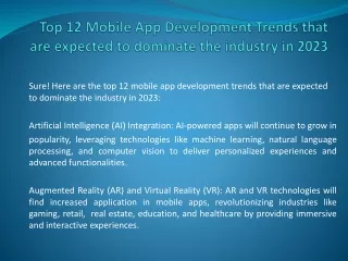 Top 12 Mobile App Development Trends