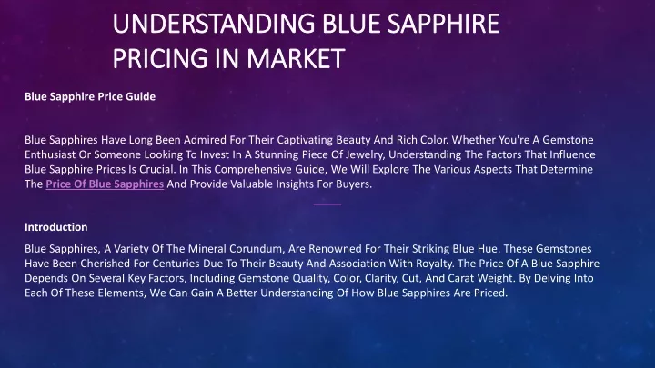 understanding blue sapphire understanding blue