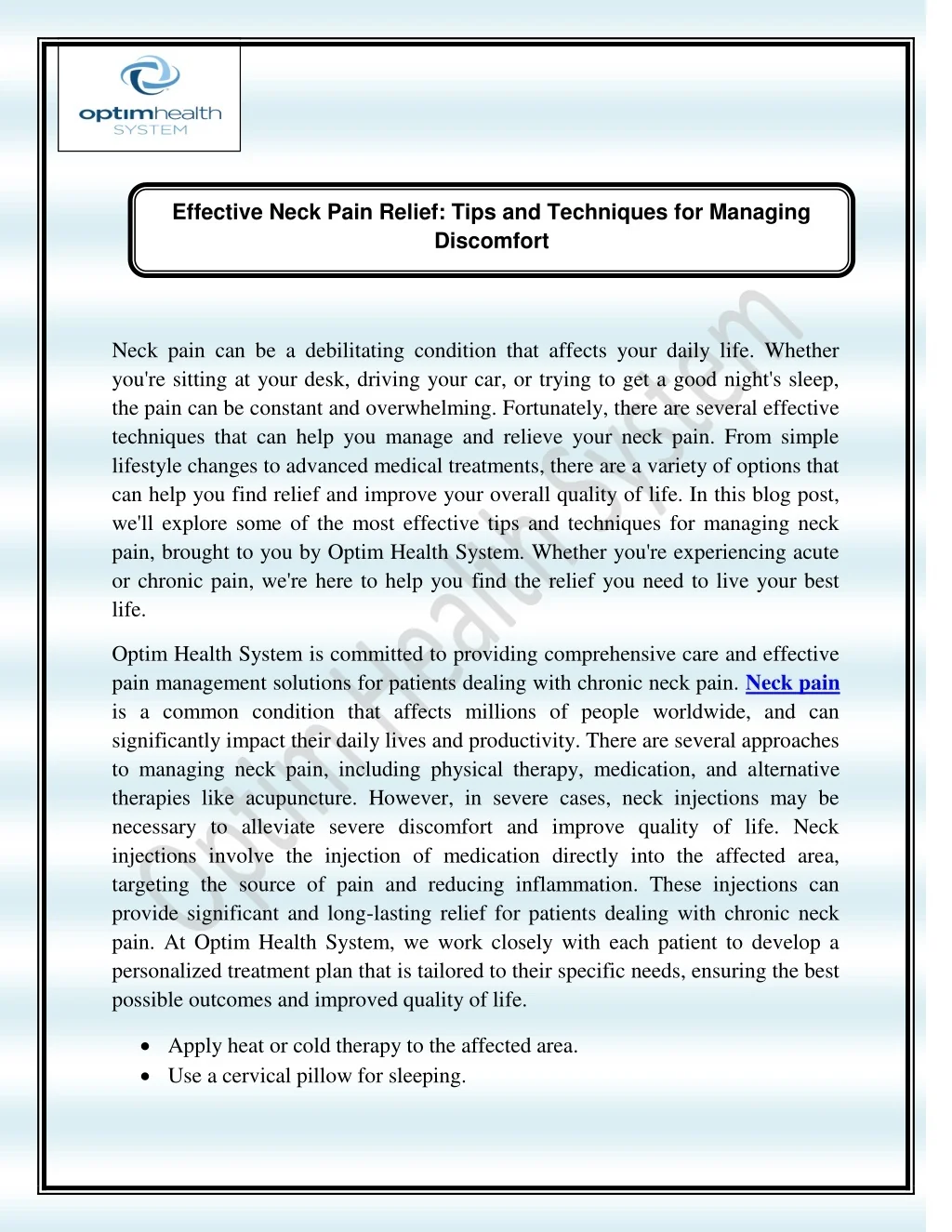PPT - Effective Neck Pain Relief Tips and Techniques for Managing ...