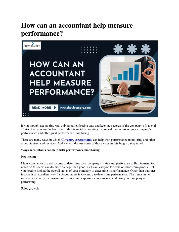 how can an accountant help measure performance