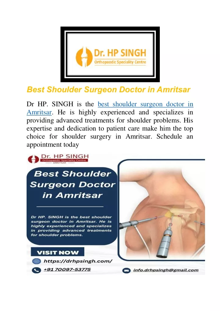 best shoulder surgeon doctor in amritsar