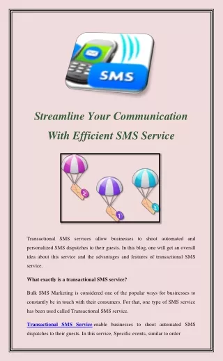 Streamline Your Communication With Efficient SMS Service