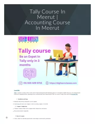 tally course in meerut accounting course in meerut