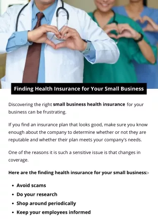 Finding Health Insurance for Your Small Business
