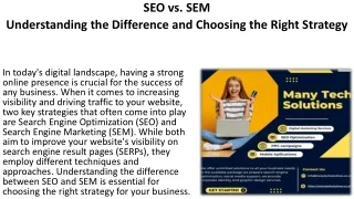 seo vs sem understanding the difference and choosing the right strategy