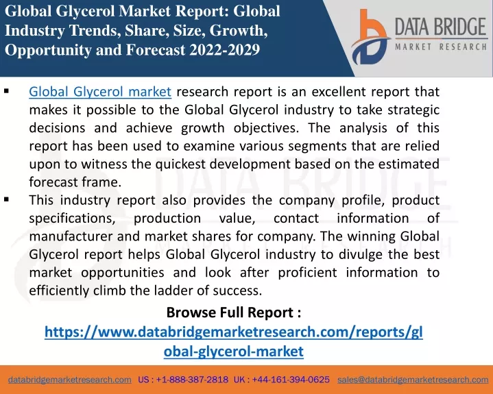 global glycerol market report global industry