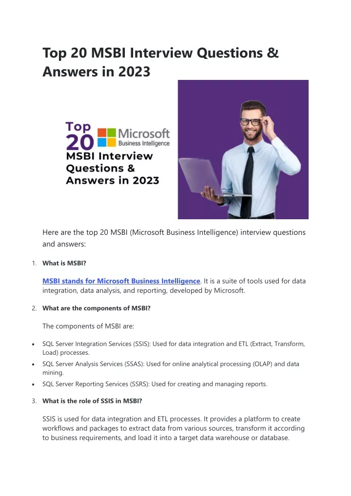 top 20 msbi interview questions answers in 2023