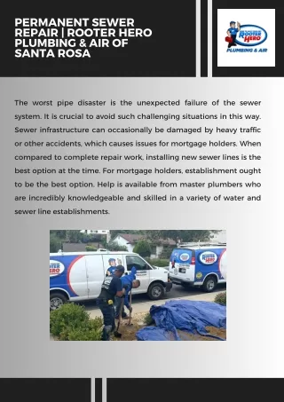 Permanent Sewer Repair  Rooter Hero Plumbing & Air of Santa Rosa