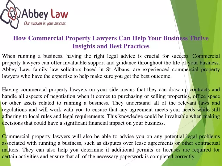 how commercial property lawyers can help your