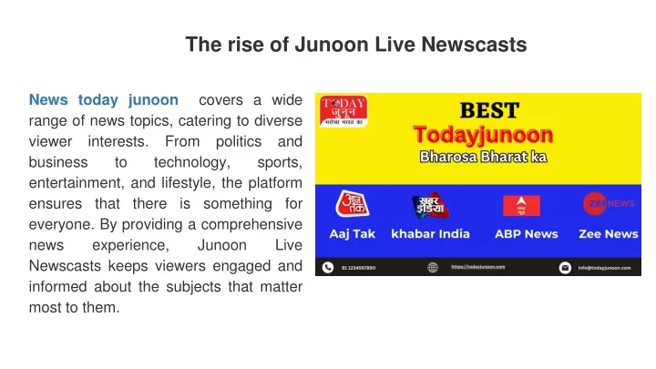 the rise of junoon live newscasts