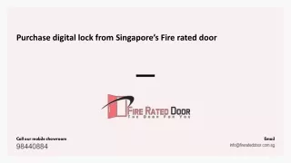 Purchase digital lock from Singapore’s Fire rated door