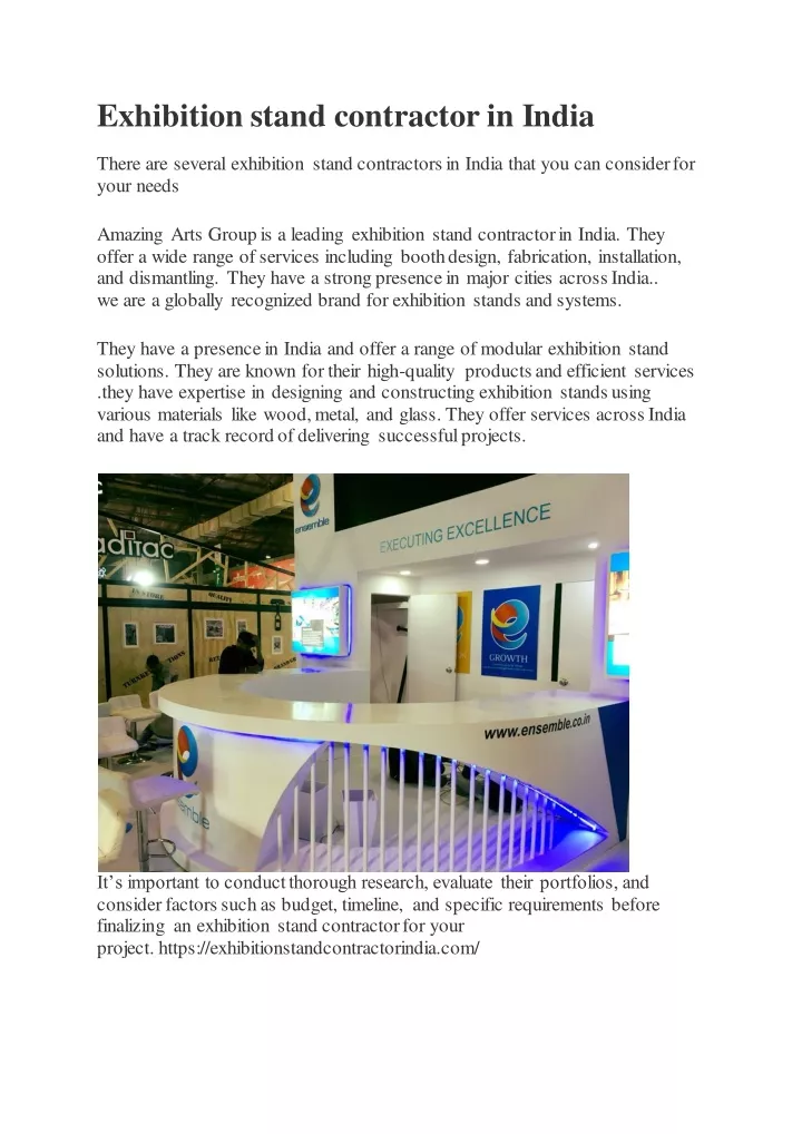exhibition stand contractor in india