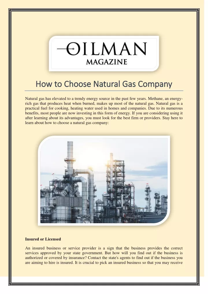 how how to choose natural gas company to choose