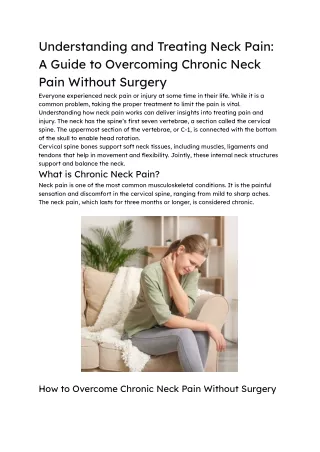 Understanding and Treating Neck Pain_ A Guide to Overcoming Chronic Neck Pain Without Surgery