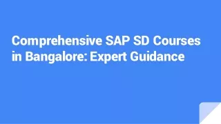 Comprehensive SAP SD Courses in Bangalore_ Expert Guidance