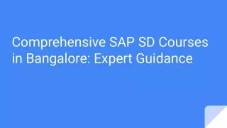 Comprehensive SAP SD Courses in Bangalore_ Expert Guidance