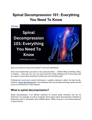 Spinal Decompression 101 Everything You Need To Know