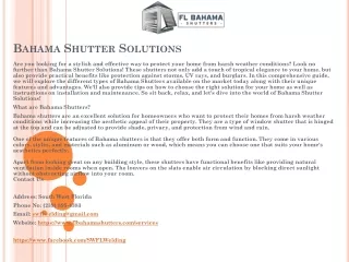 bahama shutter solutions