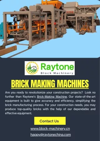 Innovative Solutions for Superior Bricks: Raytone's Brick Making Machines