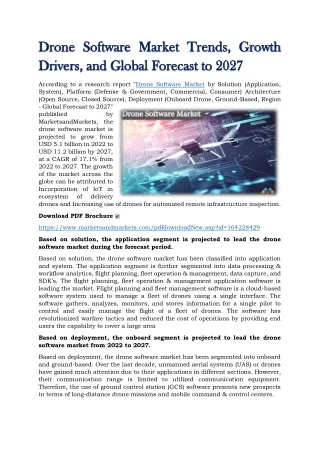 Drone Software Market Trends, Growth Drivers, and Global Forecast to 2027