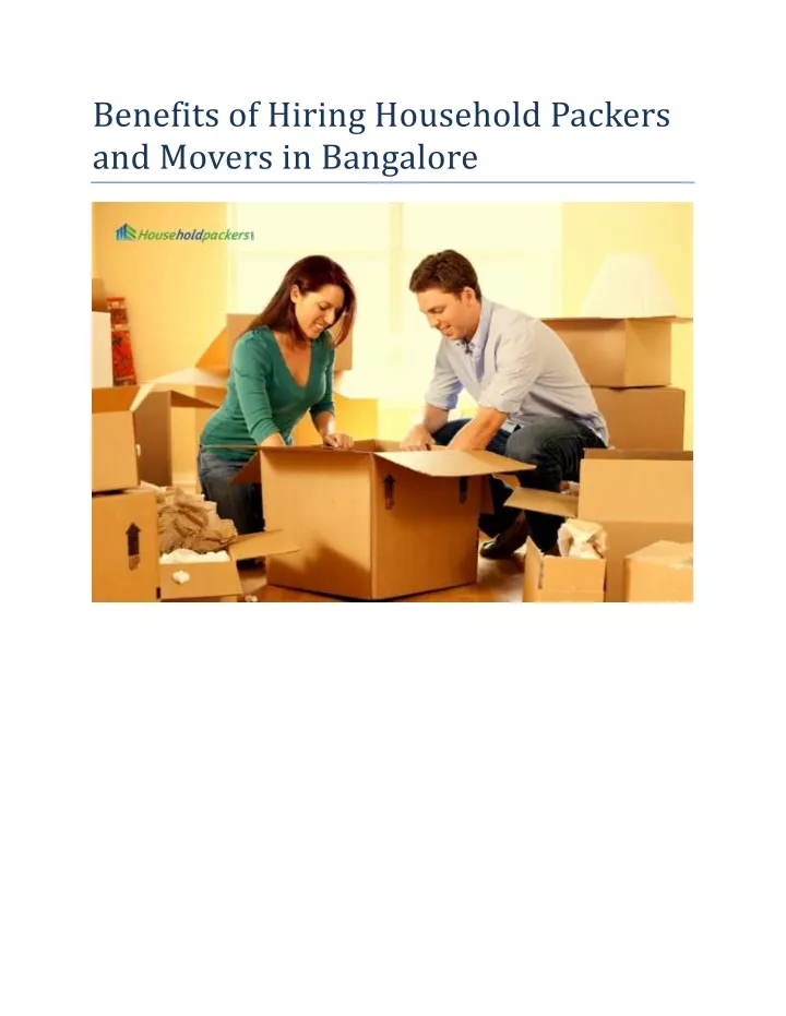 benefits of hiring household packers and movers