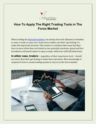 How To Apply The Right Trading Tools in The Forex Market