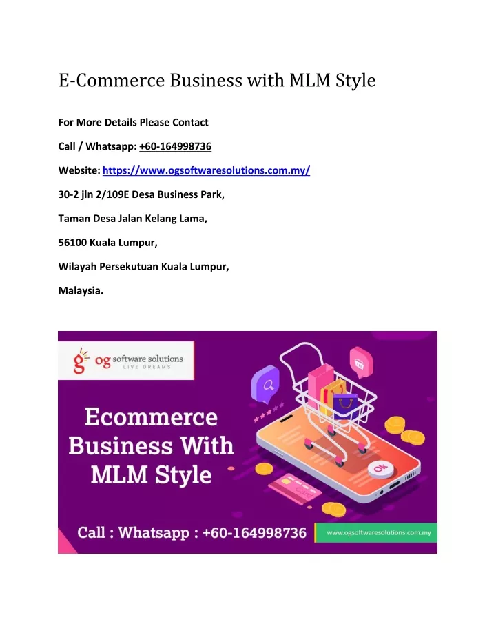 e commerce business with mlm style