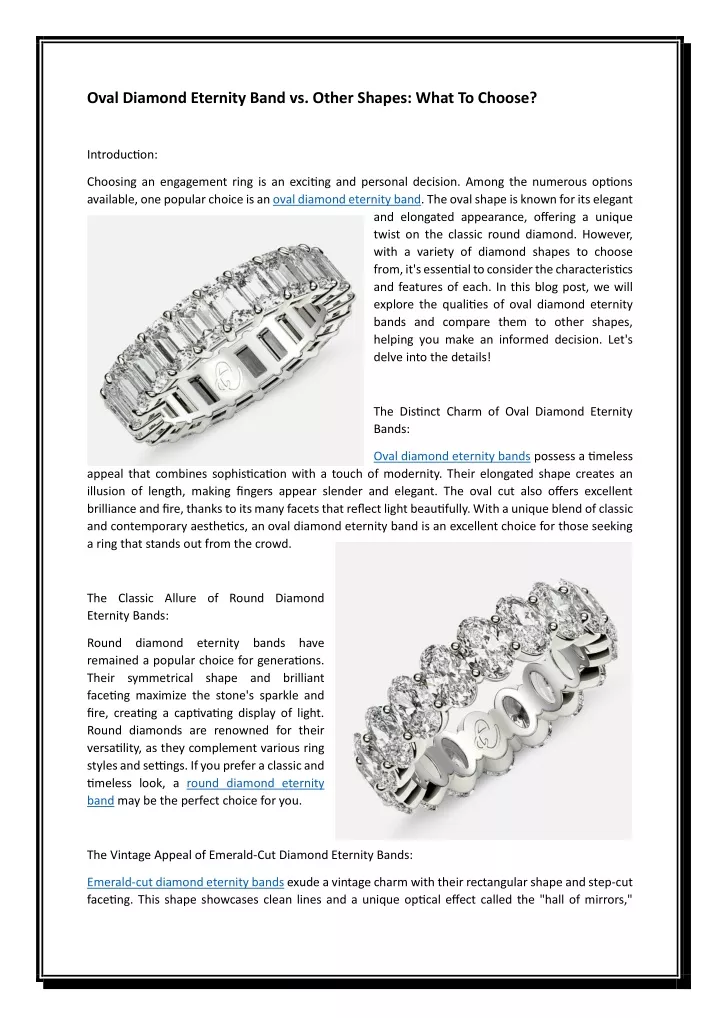 oval diamond eternity band vs other shapes what