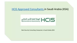 HCIS approved consultants KSA
