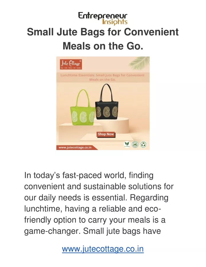 small jute bags for convenient meals on the go
