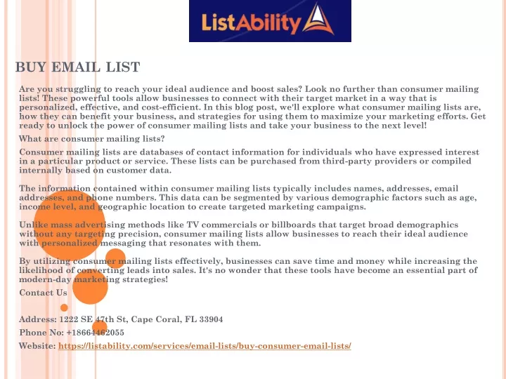buy email list