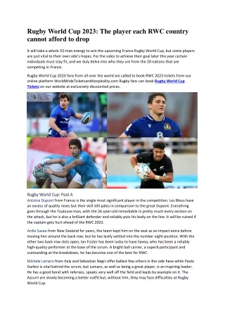 rugby world cup 2023 the player each rwc country