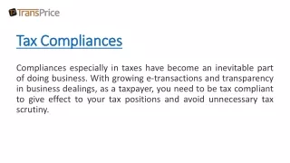 t tax compliances ax compliances