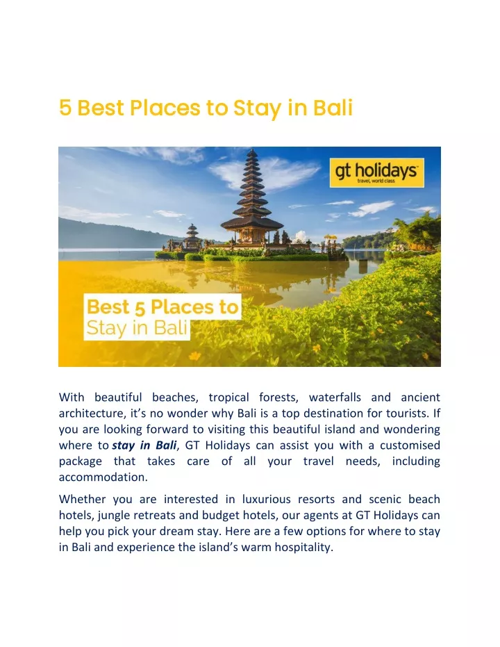 5 best places to stay in bali 5 best places