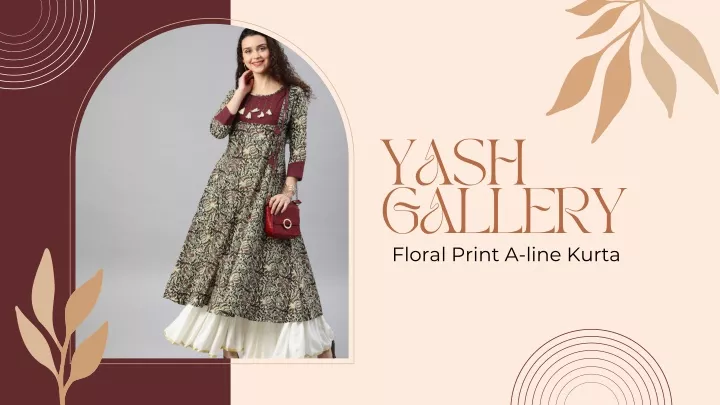 yash gallery floral print a line kurta