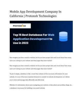 mobile app development company in california