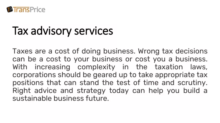tax advisory services