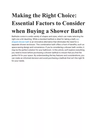 making the right choice essential factors